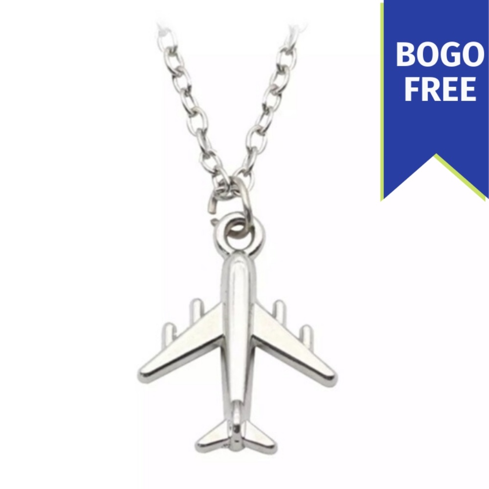 Silver Airplane Jet Traveler Wanderlust Necklace